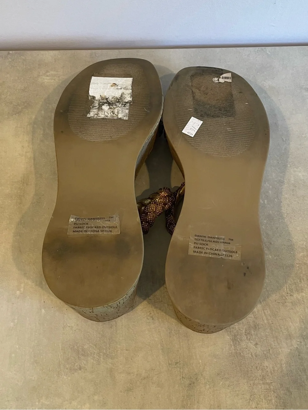 Steve Madden Danya Rhinestone Wedge Sandals - size 7